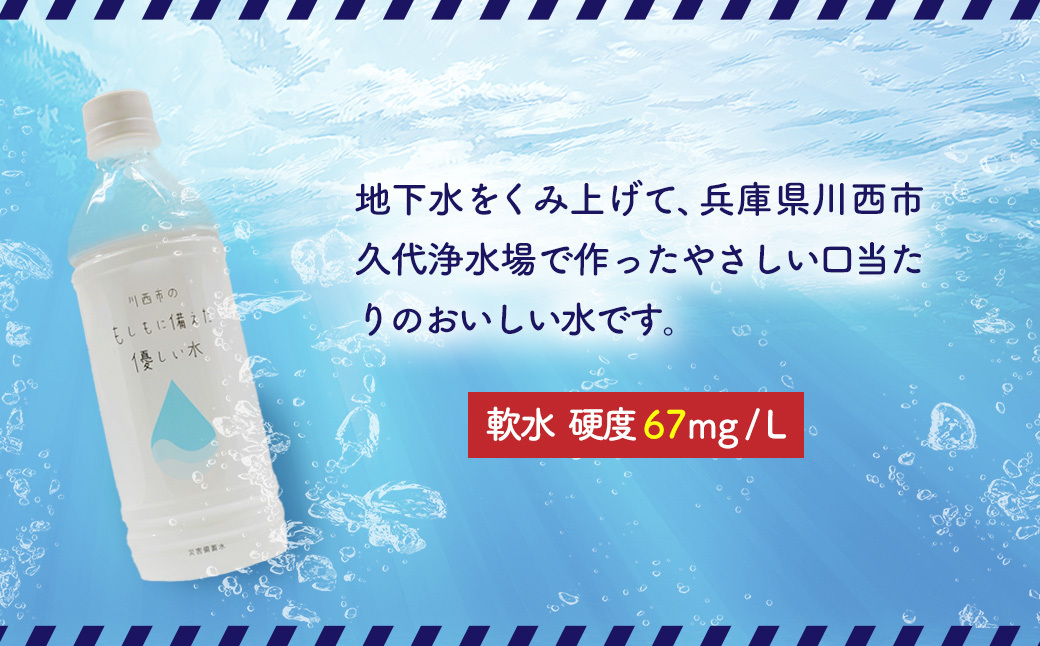 川西市のもしもに備えた優しい水ペットボトル1箱（500ml 24本入り） No.460 KWNCP001