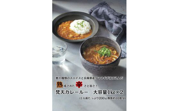 No.393 お得用大容量パック　梵天カレールー1kg×2個セット