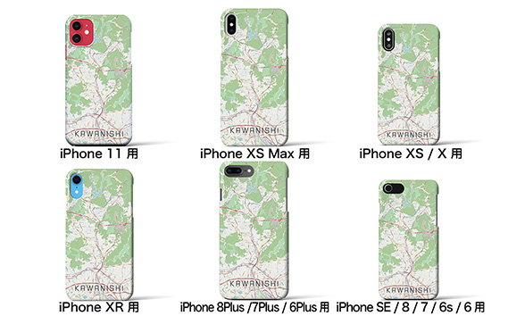 No.324-05 【川西】地図柄iPhoneケース（バックカバータイプ・ナチュラル） iPhone 13 Pro Max 用