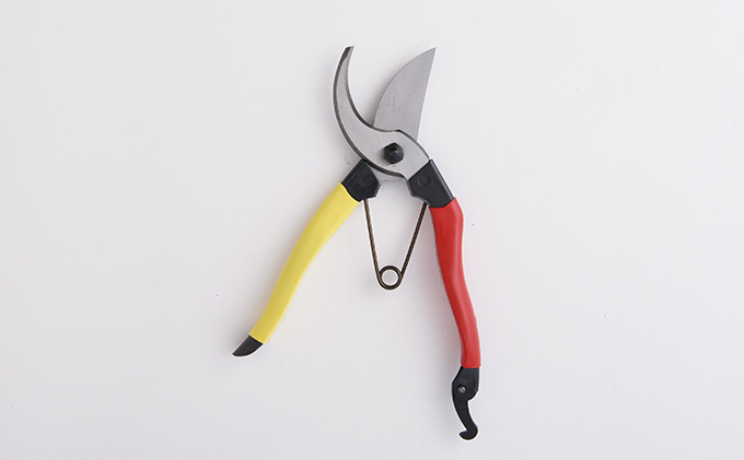 小野鉄 剪定鋏 200mm 赤黄柄 右手用 雑貨 日用品 民芸品 工芸品 伝統技術 