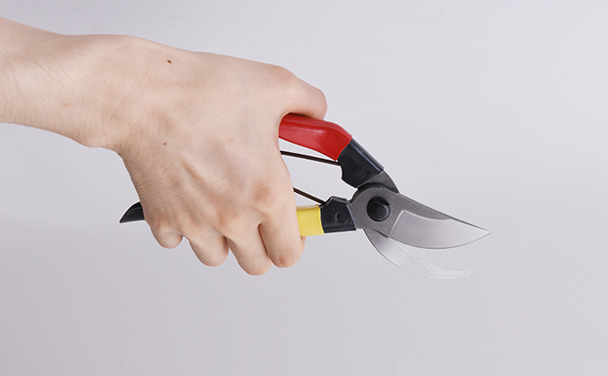 小野鉄 剪定鋏 200mm 赤黄柄 右手用 雑貨 日用品 民芸品 工芸品 伝統技術 