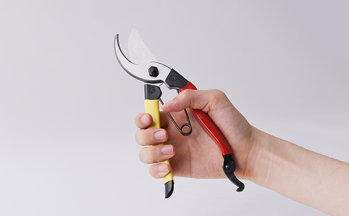 小野鉄 剪定鋏 200mm 赤黄柄 右手用 雑貨 日用品 民芸品 工芸品 伝統技術 