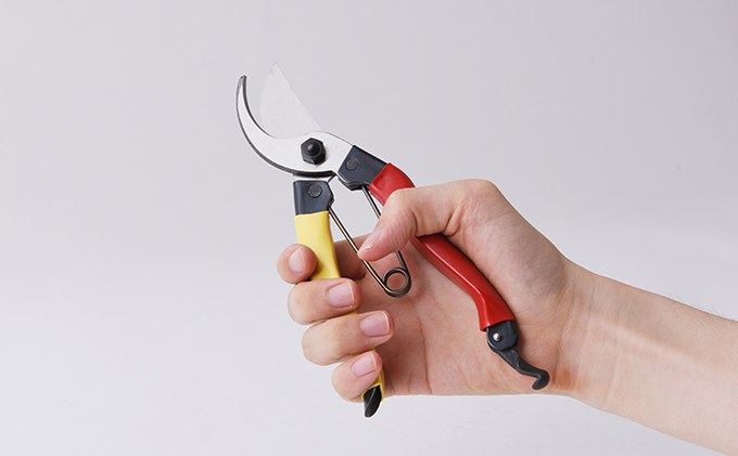 小野鉄 剪定鋏 180mm 赤黄柄 右手用 雑貨 日用品 民芸品 工芸品 伝統技術 