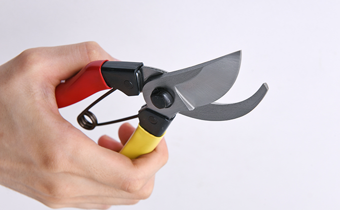 小野鉄 剪定鋏 200mm 赤黄柄 右手用 雑貨 日用品 民芸品 工芸品 伝統技術 