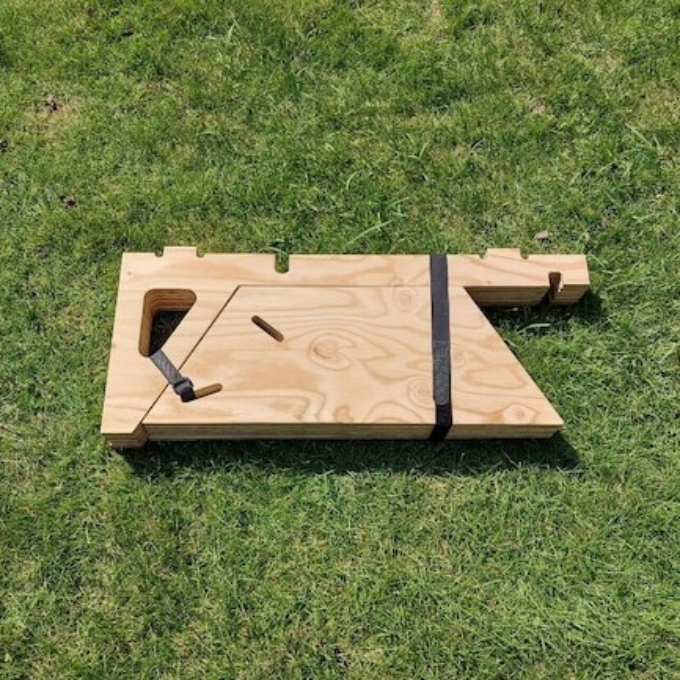 HEXA-TABLE【かこむ】[ テーブル アウトドア キャンプ バーベキュー BBQ 軽量 収納 コンパクト ] ヘキサテーブル 囲み ストーブ 6角形 折り畳み 無塗装品 着色 塗装 自由 針葉樹構造用合板 12mm厚 