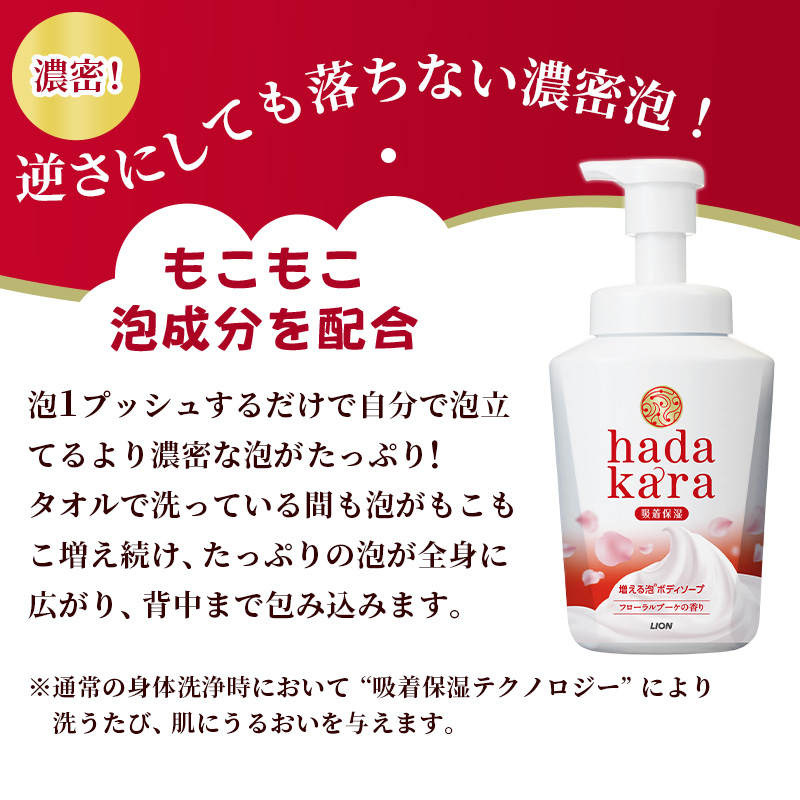 hadakara ( ハダカラ ) オリジナルセット 泡タイプ《本体×2本、つめかえ用×6袋》[ ライオン LION ボディソープ ] 石鹸 液体せっけん ボディーソープ 保湿成分 