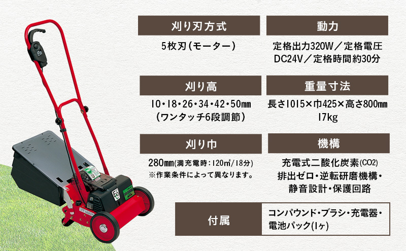 ガーデニング コードレス 芝刈機 エコモ2800 「ECO-2800」 電動 リール式 芝刈り機 電動芝刈り機 芝刈り コードレス芝刈り機 静音 庭 家庭用 園芸 園芸用品 ガーデニング用品 兵庫 兵庫県 小野市