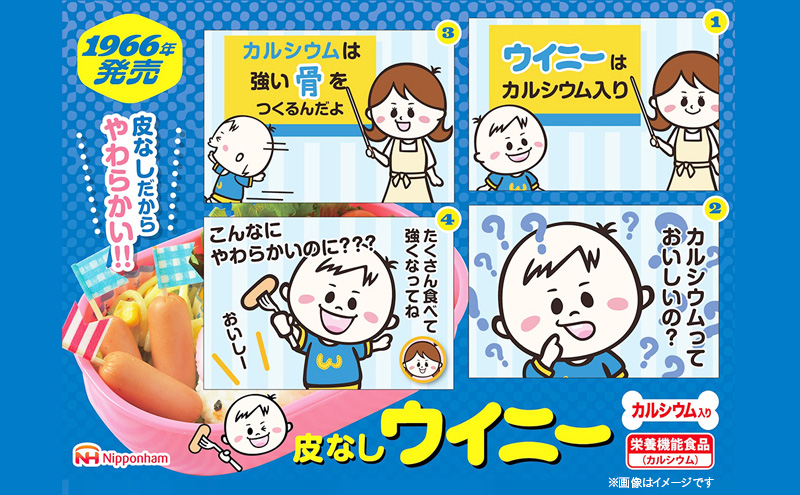 皮なしウイニー 72g×2(標準20本)×10個 計200本(標準) 日本ハム 工場直送 ウイニー ウインナー ソーセージ 朝食 お弁当 カルシウム入 栄養機能食品 小分け 使い切り ふるさと納税