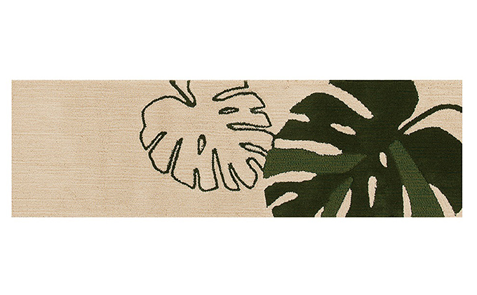 インテリアマット M＋home モンステラ 55×180cm 雑貨 日用品