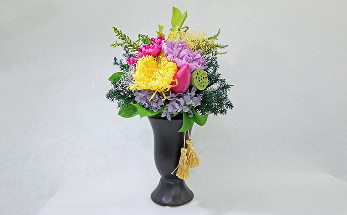 仏花（最高級プリザーブドフラワー）器付　2個セット インテリア 植物