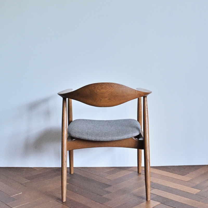 アームチェア オーク　グレー インテリア 雑貨 日用品 イス 椅子 