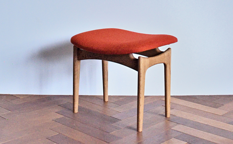 スツール 01 オレンジ インテリア 椅子 イス 木製 オットマン デザイン オリジナル 兵庫県 小野市