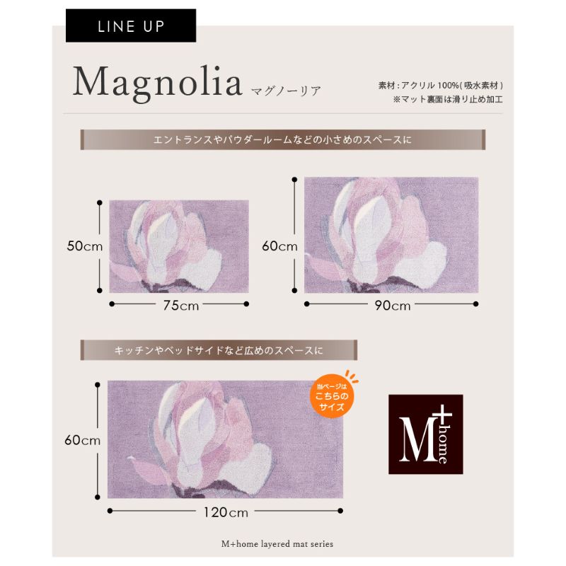 M+home ã¬ã€ã€ãŒã ã€ã³ããªã¢ããã çŽ60Ã120cm ãã°ããŒãªã¢ïŒãã³ã¯ïŒ