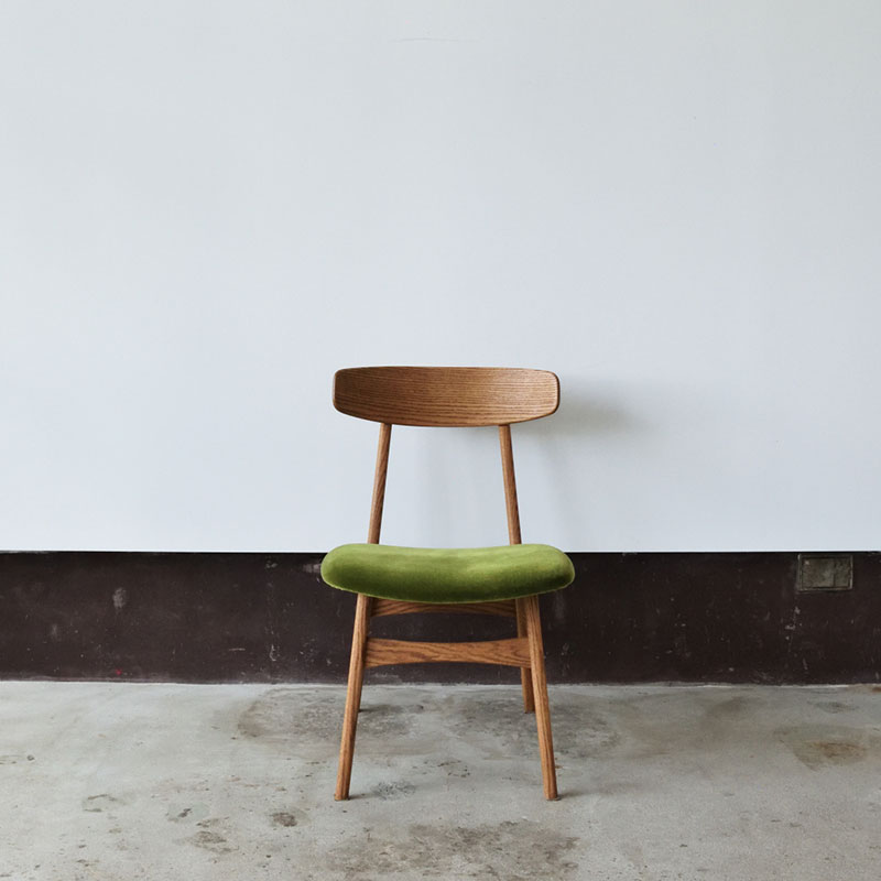 ダイニングチェア　01　オーク　モケットグリーン | インテリア 家具