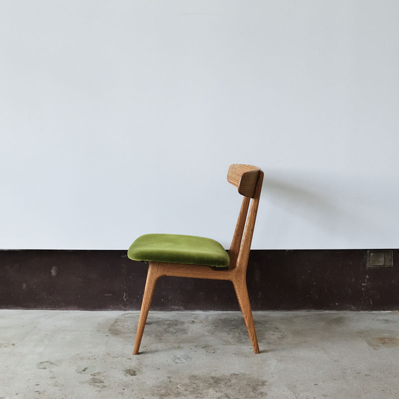 ダイニングチェア　01　オーク　モケットグリーン | インテリア 家具