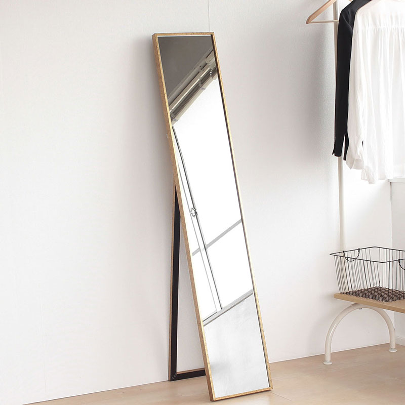 全身映るスタンドミラー　レトロな柄　鏡 かがみ 飛散防止加工 壁掛け 全身鏡 姿見 ウォールミラー インテリア おしゃれ メイク 玄関