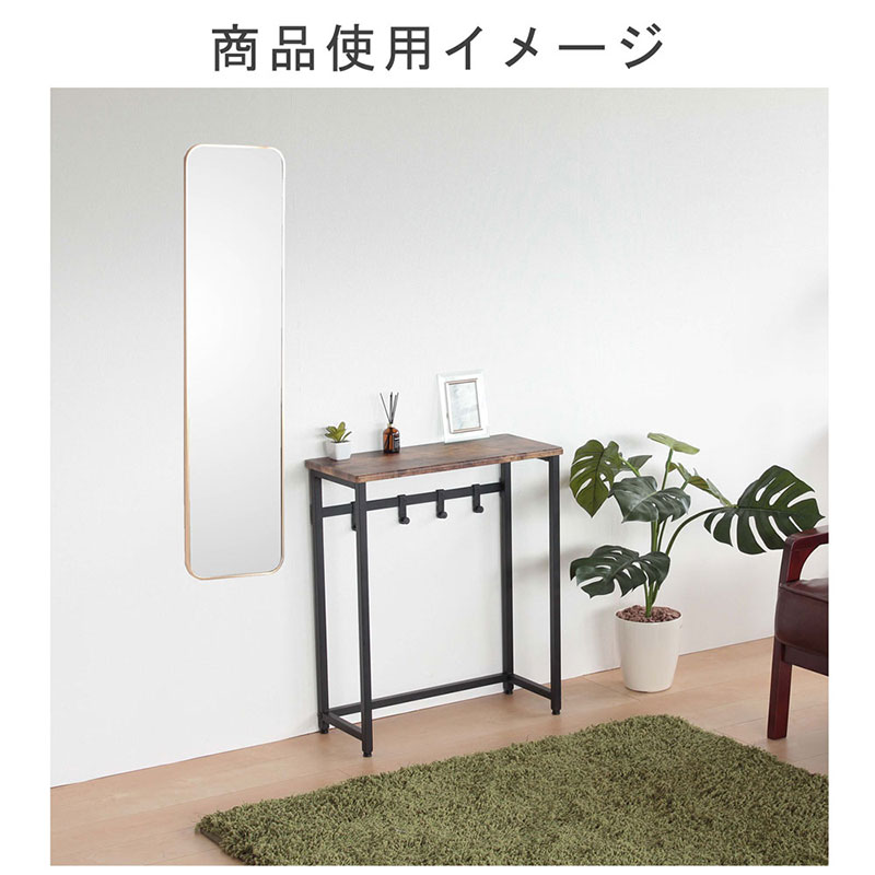 壁掛けミラー　アルミ製　ゴールド色　鏡 かがみ 飛散防止加工 壁掛け アルミフレーム 全身鏡 姿見 ウォールミラー インテリア おしゃれ メイク 玄関