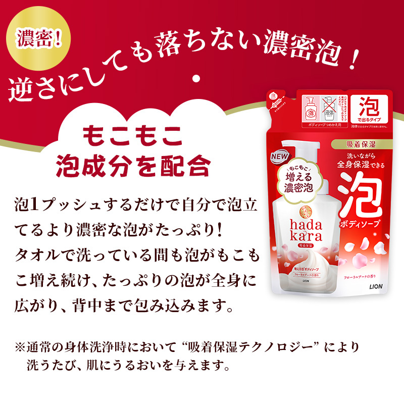 hadakara 泡で出てくるボディソープ フローラルブーケの香り つめかえ用440ml ×32個