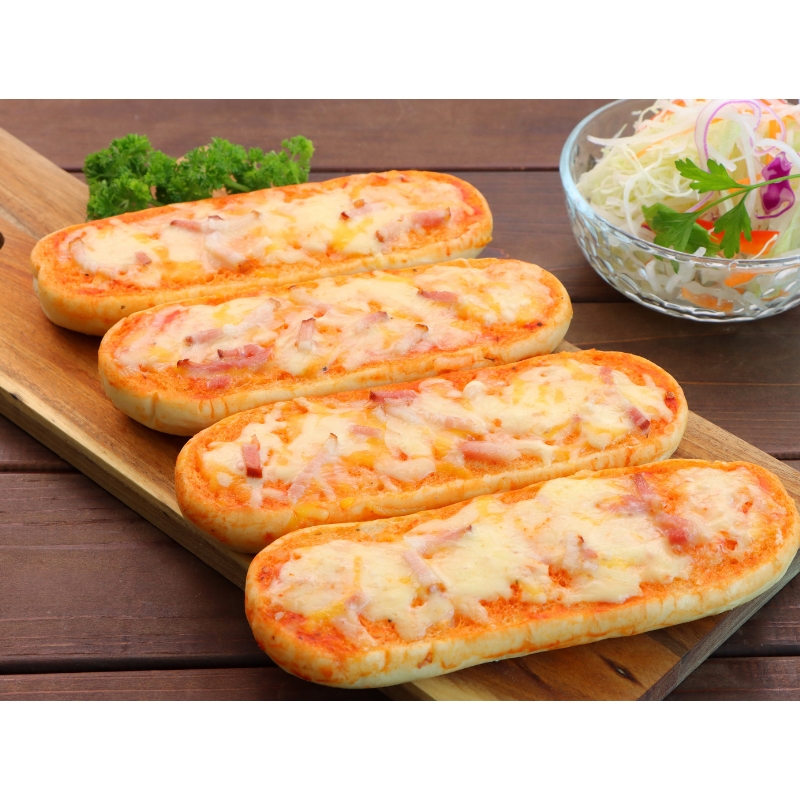 【ふるさと納税】 フランスパン の ピザ 4本入 × 6パック 冷蔵 国内製造 個包装 小分け 個食 トースター 焼くだけ レンジ レンチン レンジ調理 朝食 昼食 おやつ おつまみ チーズ トマトソース ベーコン フランス パン ピザ ピッツァ 石窯工房 日本ハム