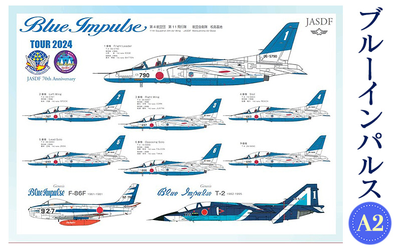 ブルーインパルス　A2サイズ　ポスター　歴代　Blue Impulse