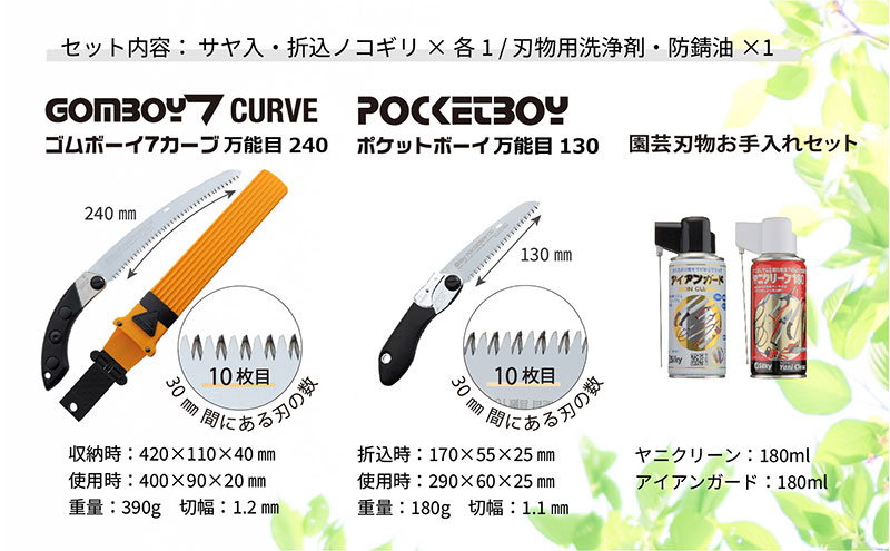 900-61　カーブ刃で生木剪定で楽々スピーディ シルキー万能鋸セットC 雑貨 日用品 