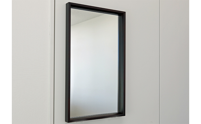 地場製造立体フレームミラーW-4169 DBR インテリア 鏡