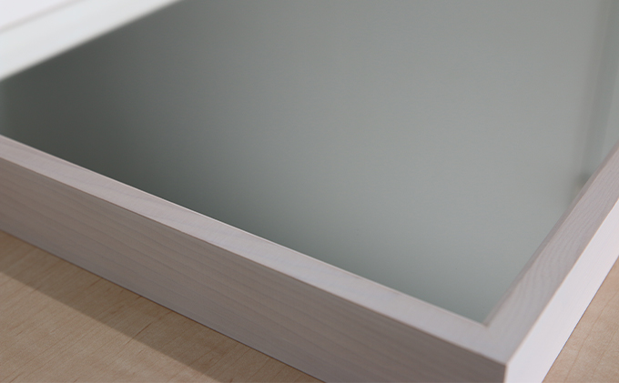 地場製造立体フレームミラーW-4169WH インテリア 鏡 