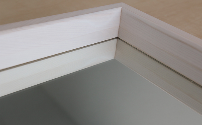 地場製造立体フレームミラーW-4169WH インテリア 鏡 