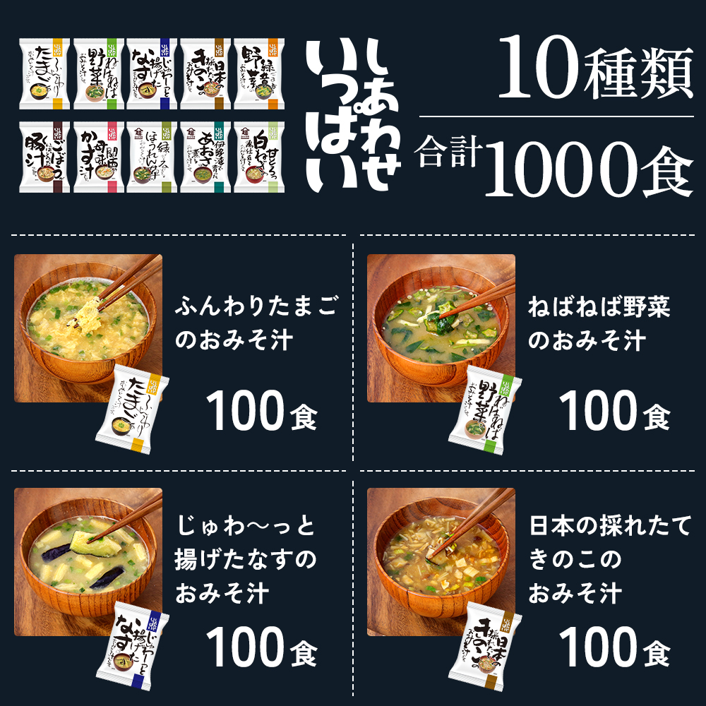 【大容量】特選フリーズドライ　備蓄セット　(1000食（10種類）)