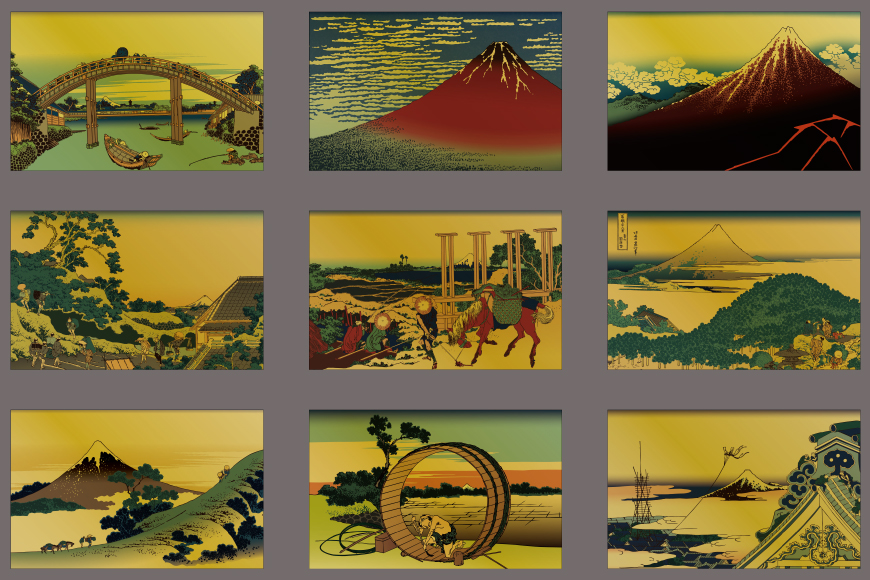 純金 ゴールド 富嶽三十六景 46種 セット カード 1g 46枚 桐箱 1個 [三菱マテリアルトレーディング 兵庫県 三田市 3d28bae300134] 金 黄金 フォーナイン 贈り物 記念品