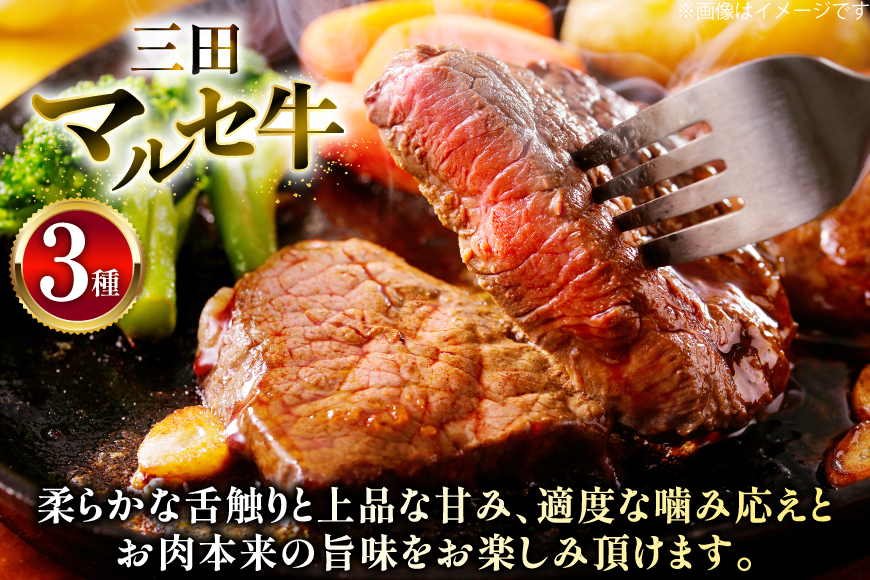 三田 マルセ牛 食べ比べ セット 計800g [勢戸 兵庫県 三田市 3d28bae610044] 牛肉 肉 サーロイン リブロース ランプ 三田牛 三田マルセ牛