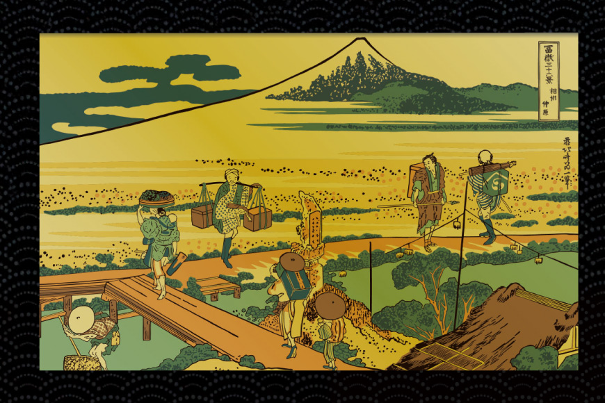 純金 ゴールド 富嶽三十六景 相州仲原 カード 1枚 1g ガラス フレーム 1個 [三菱マテリアルトレーディング 兵庫県 三田市 3d28bae300092] 金 黄金 フォーナイン 贈り物 記念品