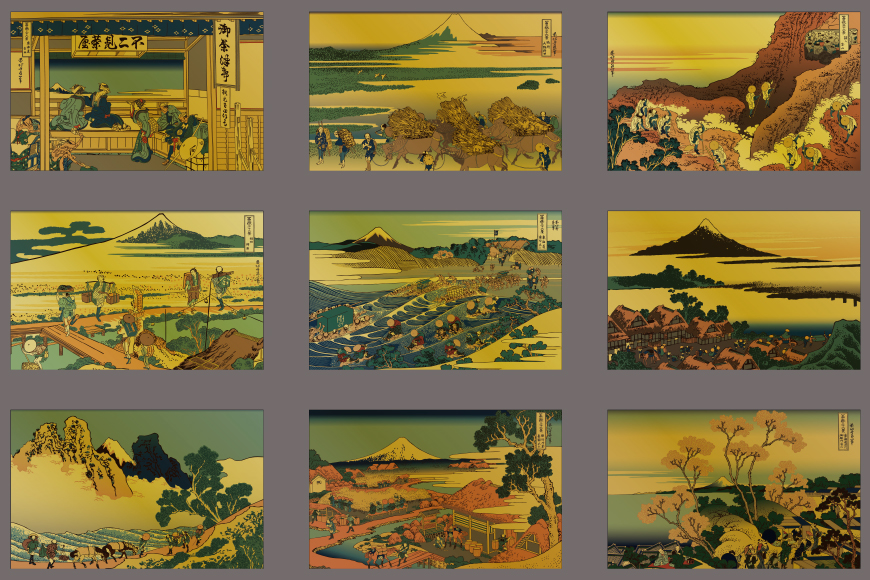 純金 ゴールド 富嶽三十六景 46種 セット カード 1g 46枚 桐箱 1個 [三菱マテリアルトレーディング 兵庫県 三田市 3d28bae300134] 金 黄金 フォーナイン 贈り物 記念品