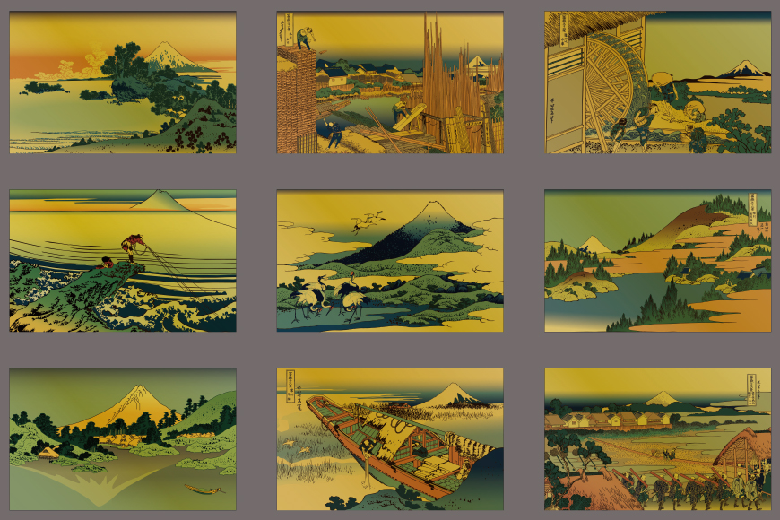 純金 ゴールド 富嶽三十六景 46種 セット カード 1g 46枚 桐箱 1個 [三菱マテリアルトレーディング 兵庫県 三田市 3d28bae300134] 金 黄金 フォーナイン 贈り物 記念品