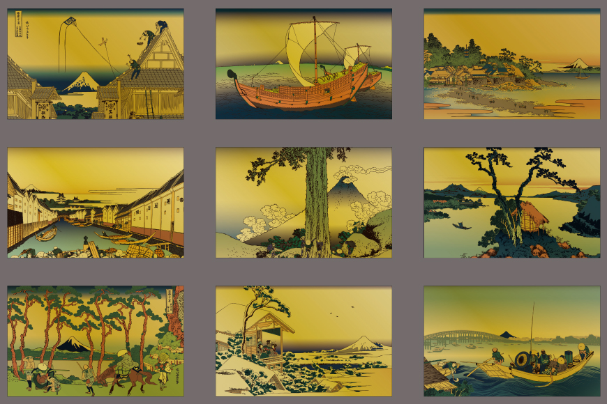 純金 ゴールド 富嶽三十六景 46種 セット カード 1g 46枚 桐箱 1個 [三菱マテリアルトレーディング 兵庫県 三田市 3d28bae300134] 金 黄金 フォーナイン 贈り物 記念品