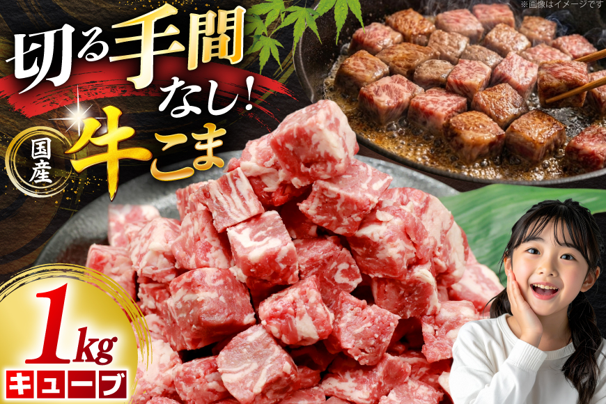牛こま キューブ 1kg 牛こま切れ 牛肉 こま切れ 細切れ [司フーズ・システム 兵庫県 三田市 3d28bdy500002] ぎゅうこま キューブ 精肉 普段使い 使い勝手 冷凍 お弁当 おかず おすすめ バラエティ