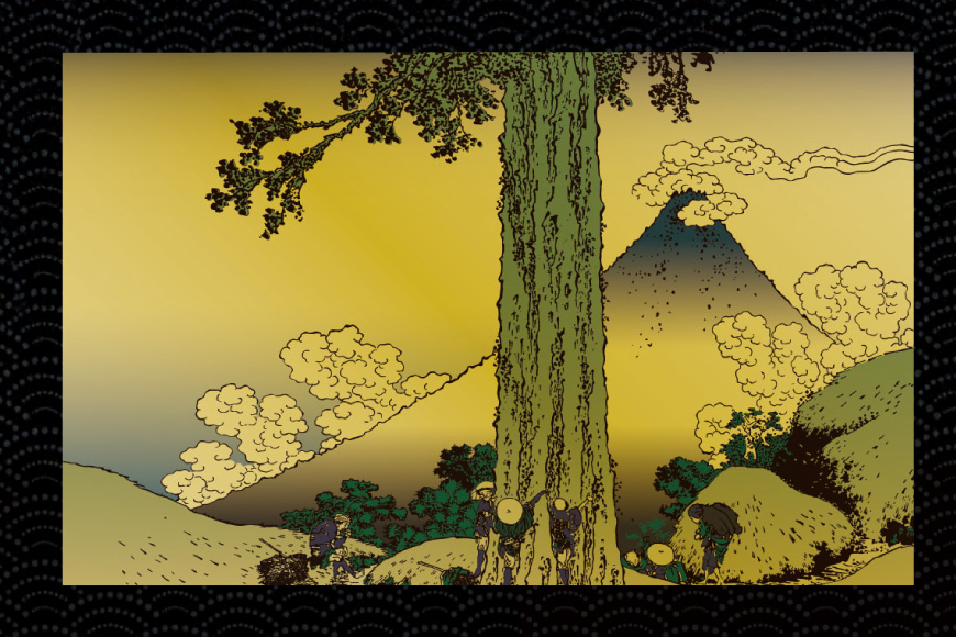 純金 ゴールド 富嶽三十六景 甲州三島越 カード 1枚 1g ガラス フレーム 1個 [三菱マテリアルトレーディング 兵庫県 三田市 3d28bae300117] 金 黄金 フォーナイン 贈り物 記念品