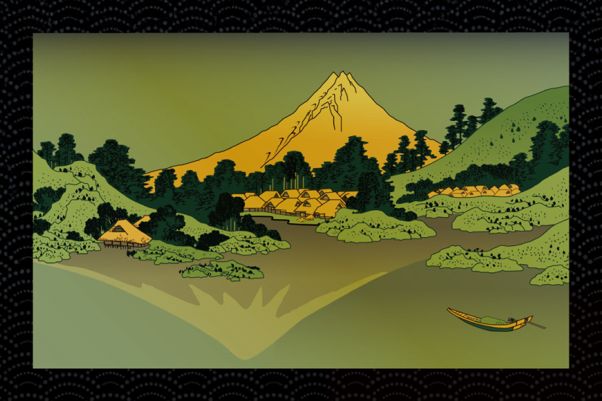 純金 ゴールド 富嶽三十六景 甲州三坂水面 カード 1枚 1g ガラス フレーム 1個 [三菱マテリアルトレーディング 兵庫県 三田市 3d28bae300105] 金 黄金 フォーナイン 贈り物 記念品