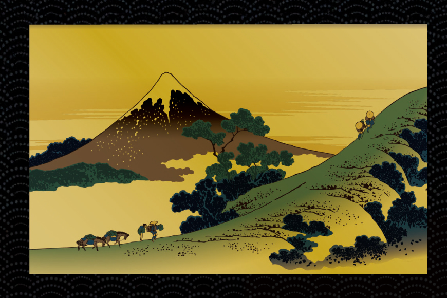 純金 ゴールド 富嶽三十六景 甲州犬目峠 カード 1枚 1g ガラス フレーム 1個 [三菱マテリアルトレーディング 兵庫県 三田市 3d28bae300126] 金 黄金 フォーナイン 贈り物 記念品