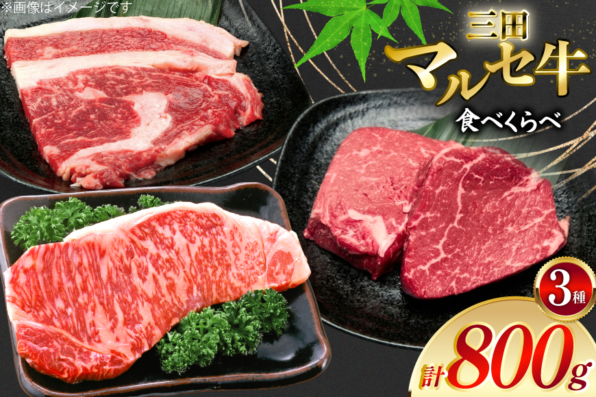 三田 マルセ牛 食べ比べ セット 計800g [勢戸 兵庫県 三田市 3d28bae610044] 牛肉 肉 サーロイン リブロース ランプ 三田牛 三田マルセ牛
