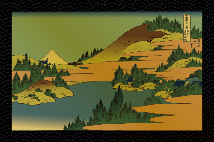 純金 ゴールド 富嶽三十六景 相州箱根湖水 カード 1枚 1g ガラス フレーム 1個 [三菱マテリアルトレーディング 兵庫県 三田市 3d28bae300106] 金 黄金 フォーナイン 贈り物 記念品