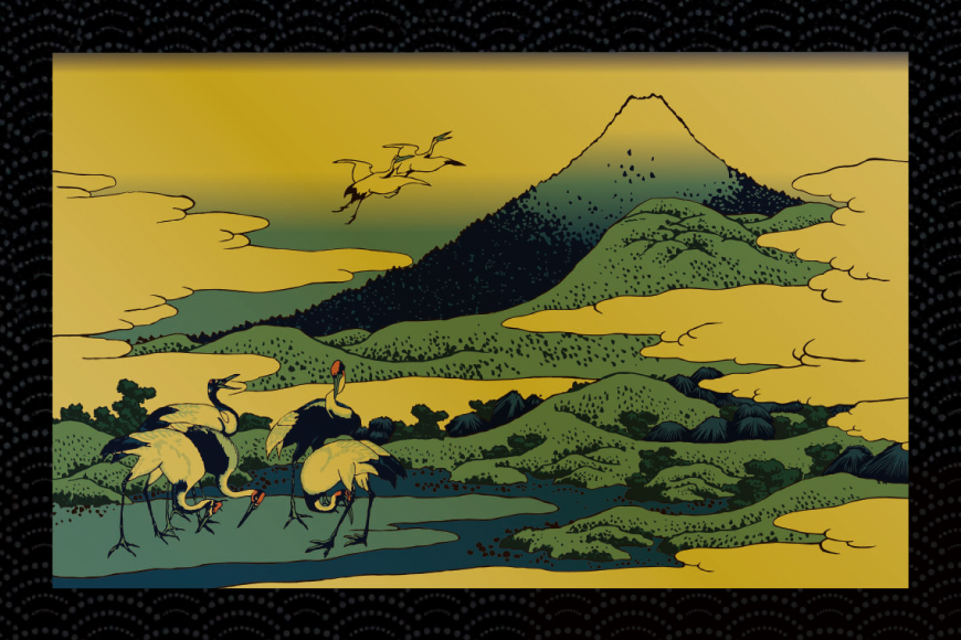 純金 ゴールド 富嶽三十六景 相州梅澤左 カード 1枚 1g ガラス フレーム 1個 [三菱マテリアルトレーディング 兵庫県 三田市 3d28bae300118] 金 黄金 フォーナイン 贈り物 記念品