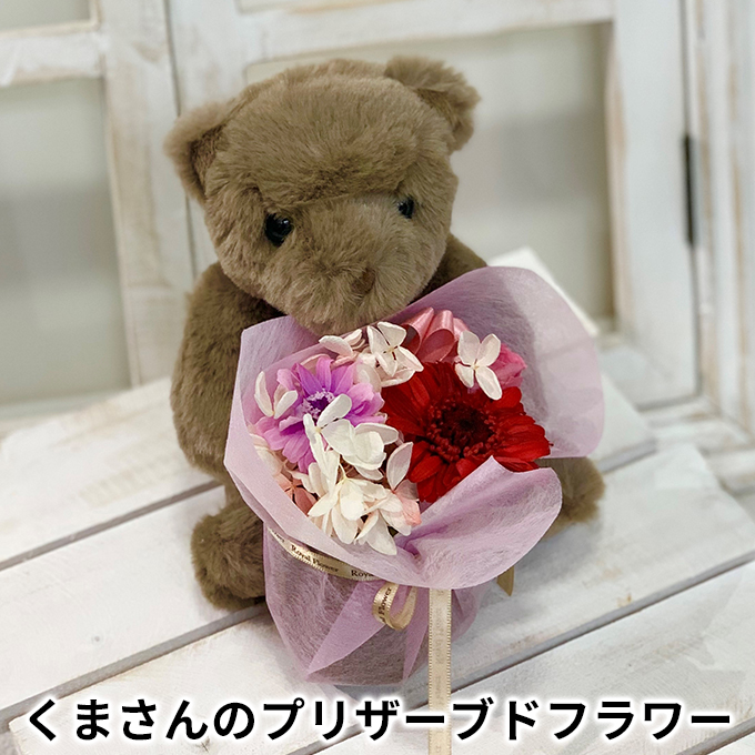 くまさんのプリザーブドフラワーギフト プレゼント お祝い 花 苗木 はな なえぎ