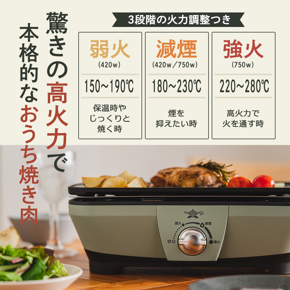 アラジン グラファイトミニグリラー グリーン 緑 アラジングリル グラファイトグリラー ホットプレート 卓上プレート 減煙 焼肉 野菜 家電 お手入れ簡単 省エネ コンパクト おしゃれ CAG-MG7A G 新生活