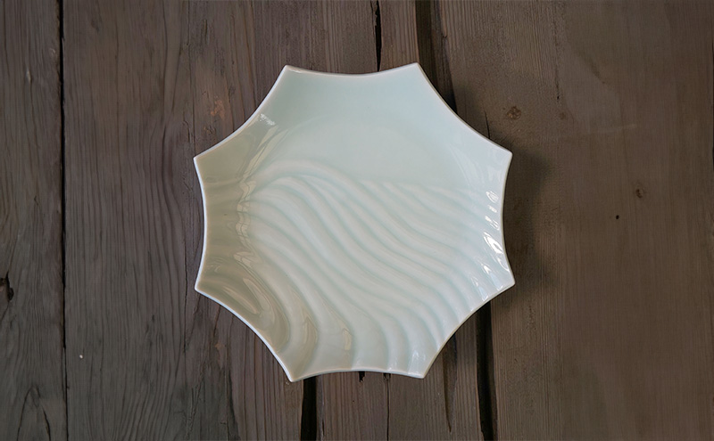 青瓷 八角鎬皿 単品 1枚 電子レンジ対応 食洗機対応 陶芸 陶器 食器 皿