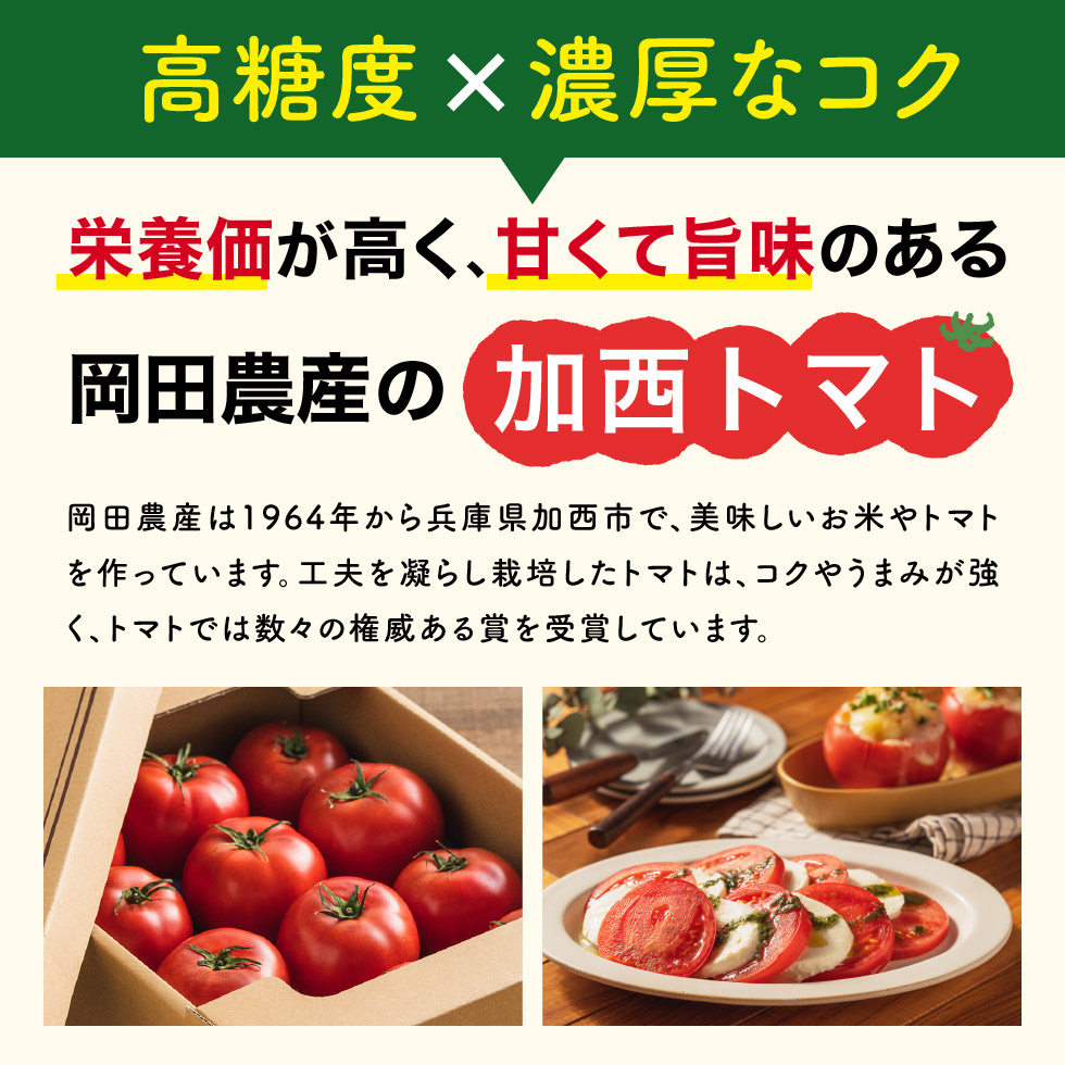 トマト 2kg+太陽のトマトピューレ 380g×3本 セット 加西トマト 2025年度産 兵庫県産 野菜 とまと 完熟 高糖度 濃厚 甘い 賞 受賞 糖度 夏野菜 あまい お取り寄せ 冷蔵配送