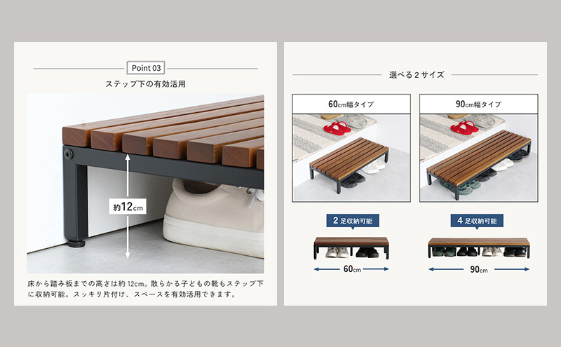 玄関 段差 踏み台 エントランスステップ 90cm ホワイト 玄関踏み台 ステップ 玄関台