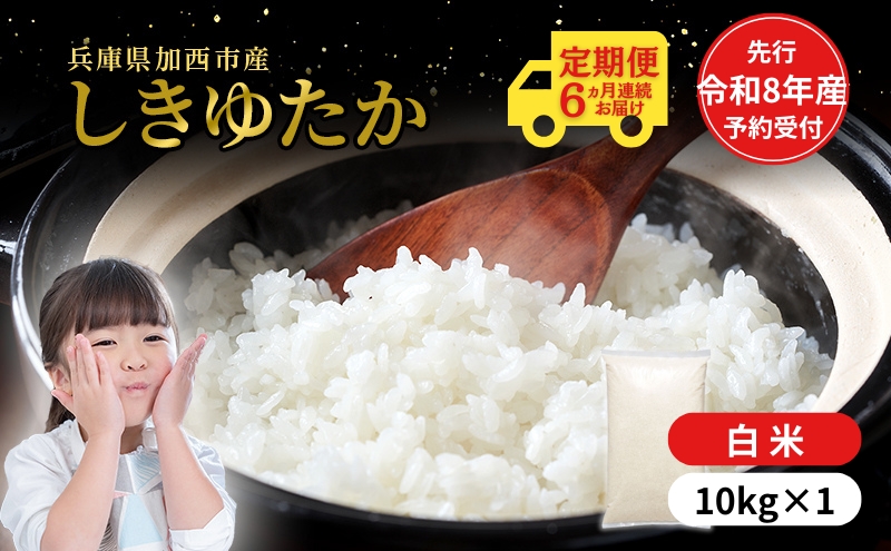 定期便【令和8年 先行受付】しきゆたか 白米 10kg 6か月連続お届け