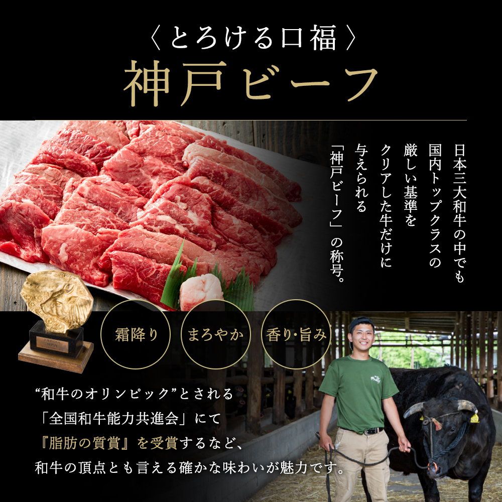 神戸牛 すき焼き 食べ比べ 赤身 肩ロース 各500g(計1kg) 牛肉 肉 しゃぶしゃぶ
