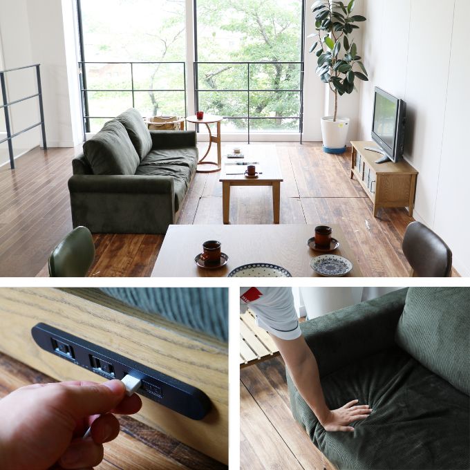 Rasic LP Sofa KH（カーキ） 木製 インテリア おしゃれ ソファ 家具 市場家具